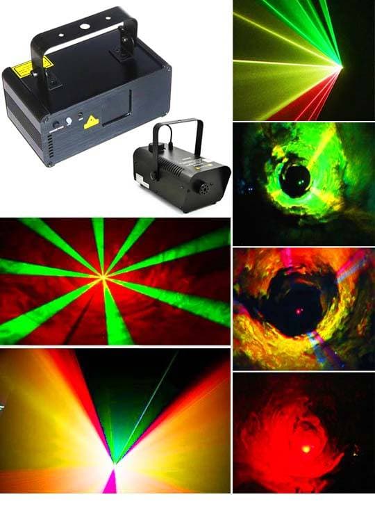 Профессиональный лазер для лазерного шоу MAGNUM 3D RGY с бесплатной дым-машиной к зеркальному диско-шару